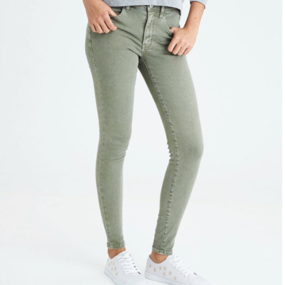 American Eagle Green Jean Jeggings
